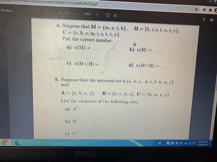 Solved Hod Resource Content 9 Math112 Hmwk 233 Pdf 3 Chegg Com