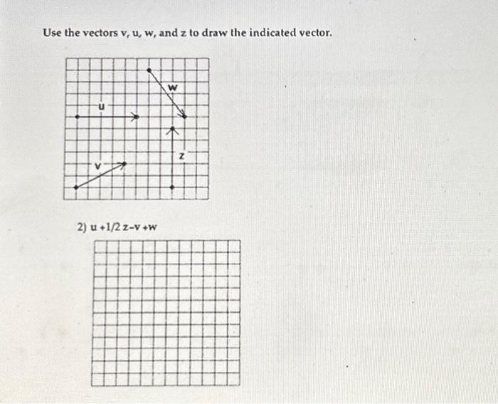 Solved Use the vectors v, u, w, and z to draw the indicated | Chegg.com