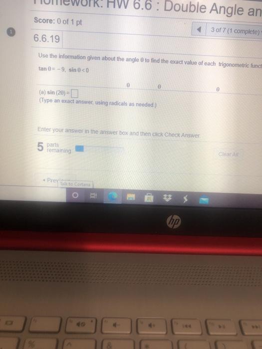 Solved HW 6.6 : Double Angle an Score: 0 of 1 pt 3 of 7 (1 | Chegg.com