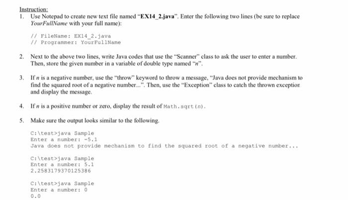 Solved Instruction: 1. Use Notepad to create new text file | Chegg.com