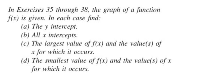 Solved 37.In Exercises 35 through 38, the graph of a | Chegg.com