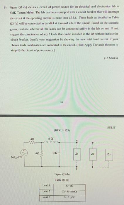 Solved B) Figure 03 (b) Shows A Circuit Of Power Source For | Chegg.com