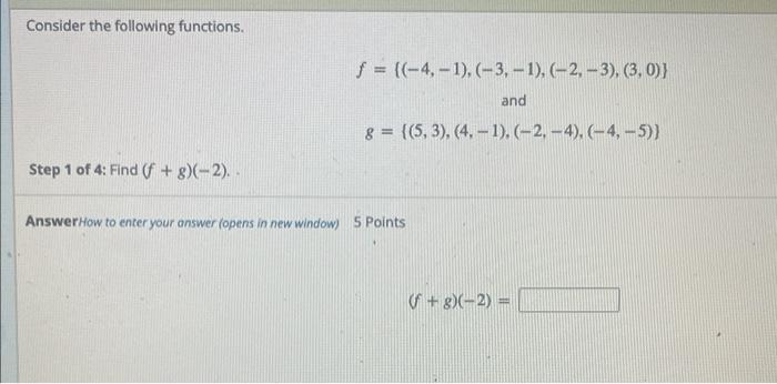 Solved Consider The Following Functions. | Chegg.com