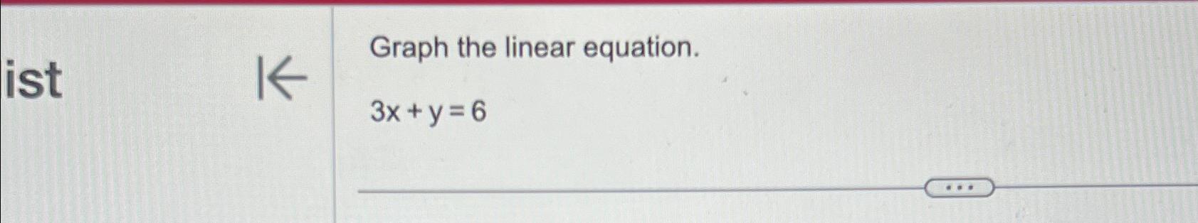 solved-graph-the-linear-equation-3x-y-6-chegg