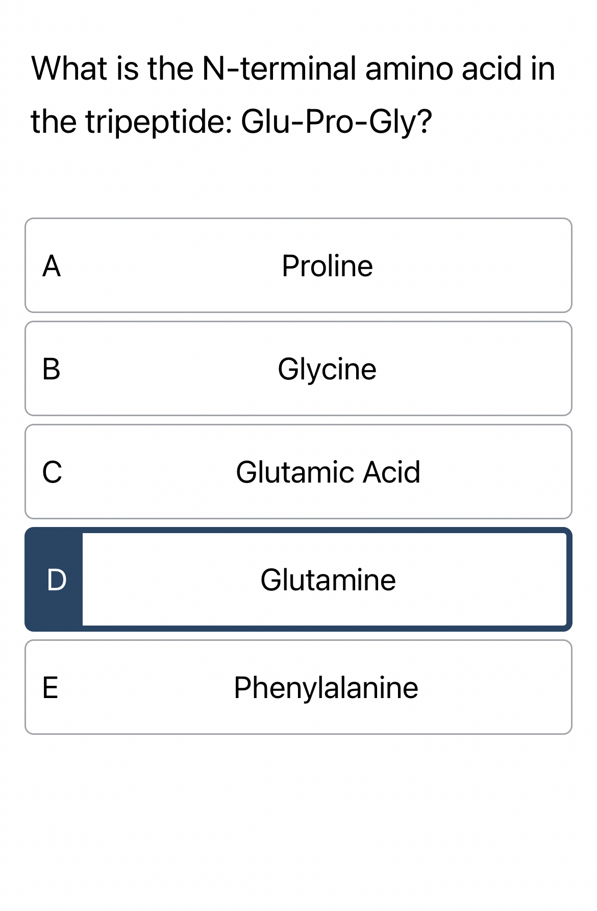 Solved What is the N -terminal amino acid inthe tripeptide: | Chegg.com