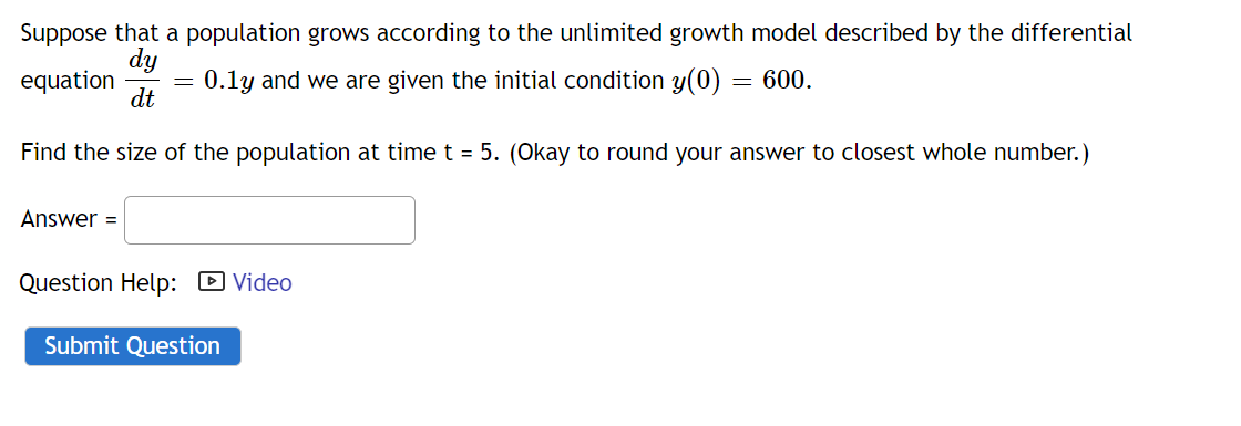 Solved Suppose that a population grows according to the | Chegg.com