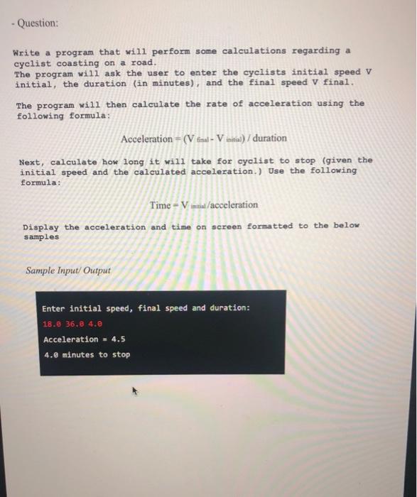 Solved - Question: Write a program that will perform some | Chegg.com