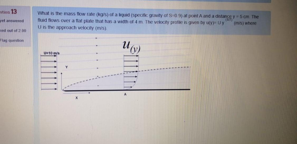 Solved stion 13 yet answered What is the mass flow rate | Chegg.com
