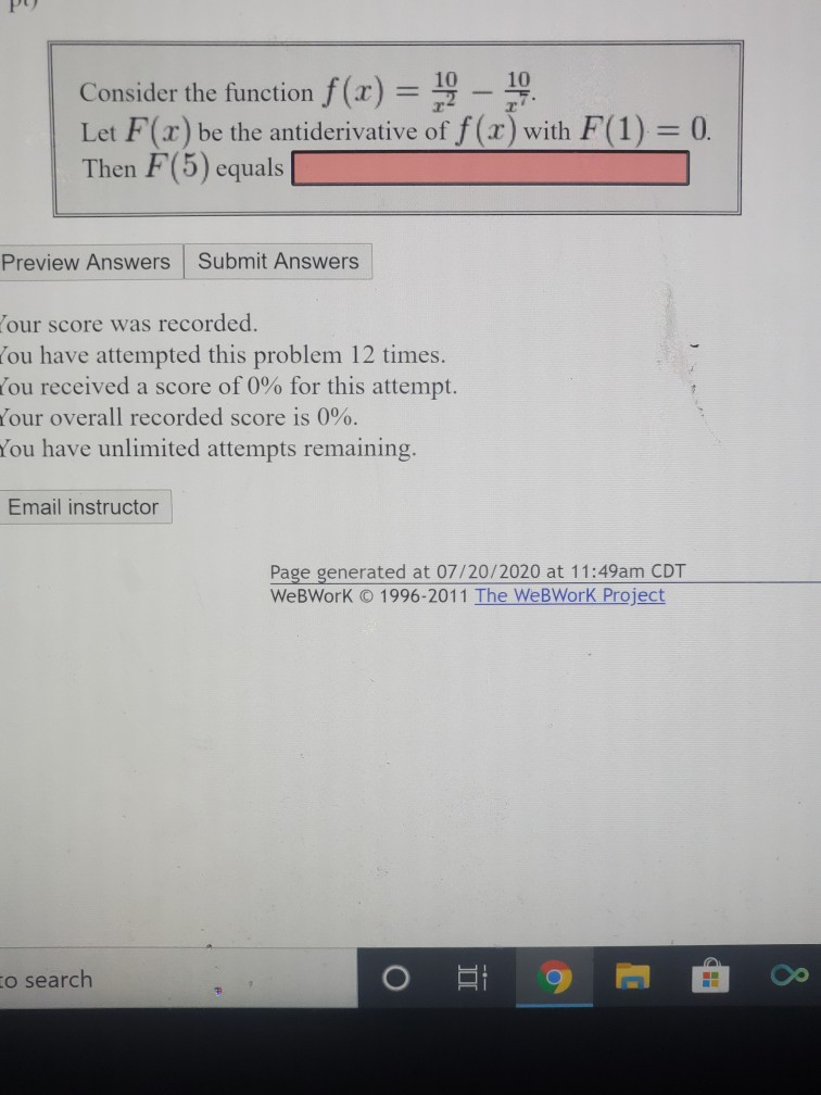 Solved Consider the function f(x) = . - 14 Let F(2) be the | Chegg.com