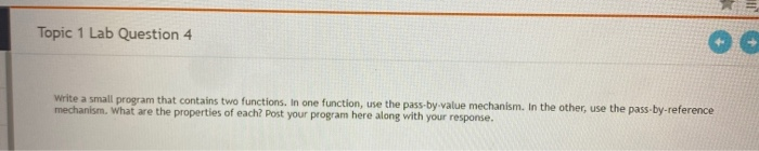 Solved Topic 1 Lab Question 4 Write a small program that | Chegg.com