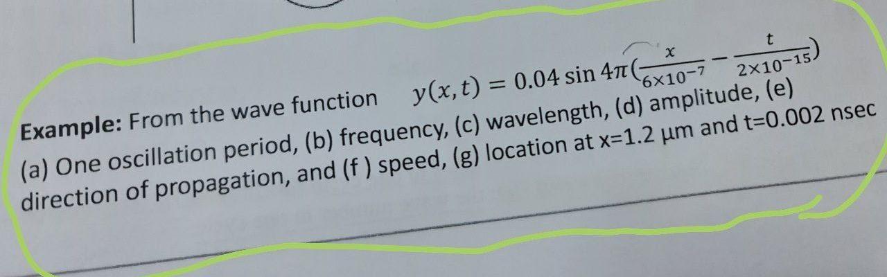 Solved Example: From the wave function | Chegg.com