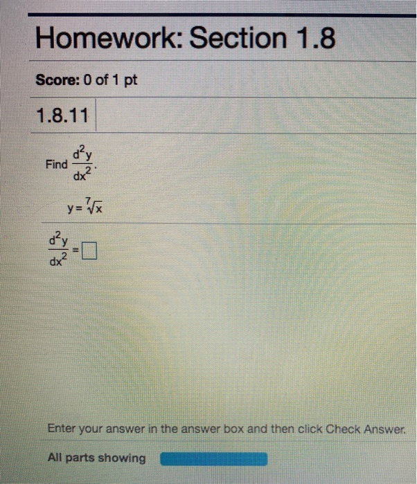 Solved Homework: Section 1.8 Score: 0 Of 1 Pt 1.8.11 Find Y | Chegg.com