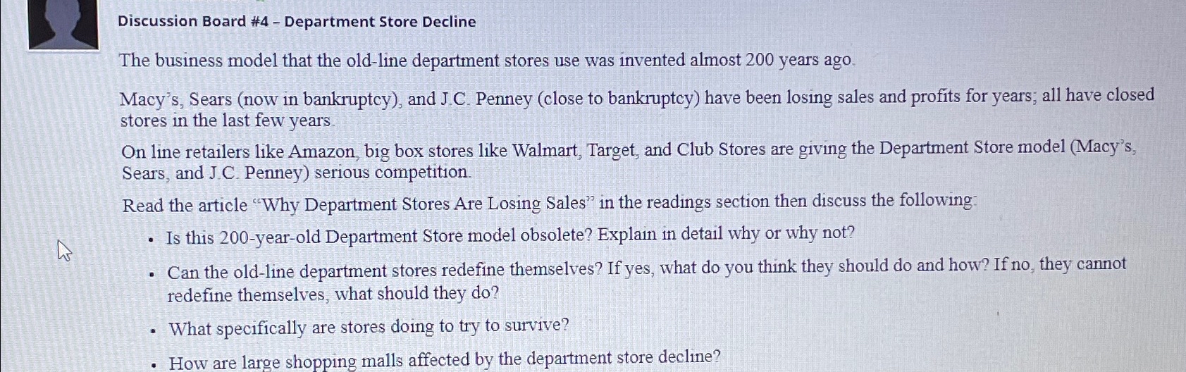 Why department stores are losing sales