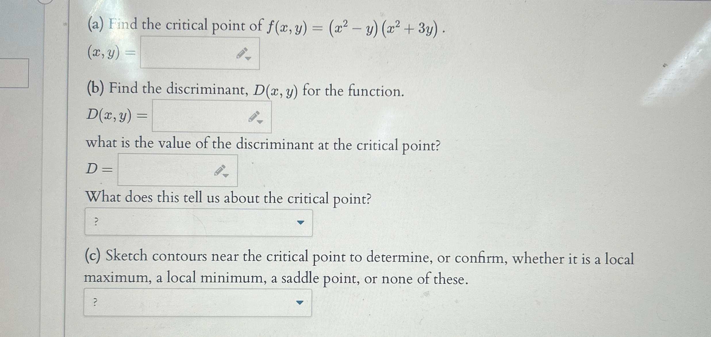 Solved (a) ﻿Find the critical point of | Chegg.com