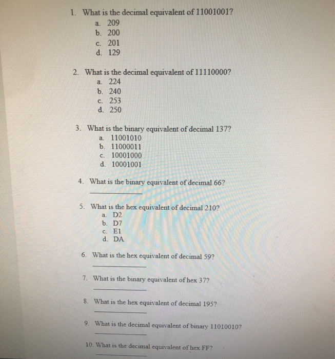 Finally Revealed The Decimal Equivalent Of 10 16 - 96f209g