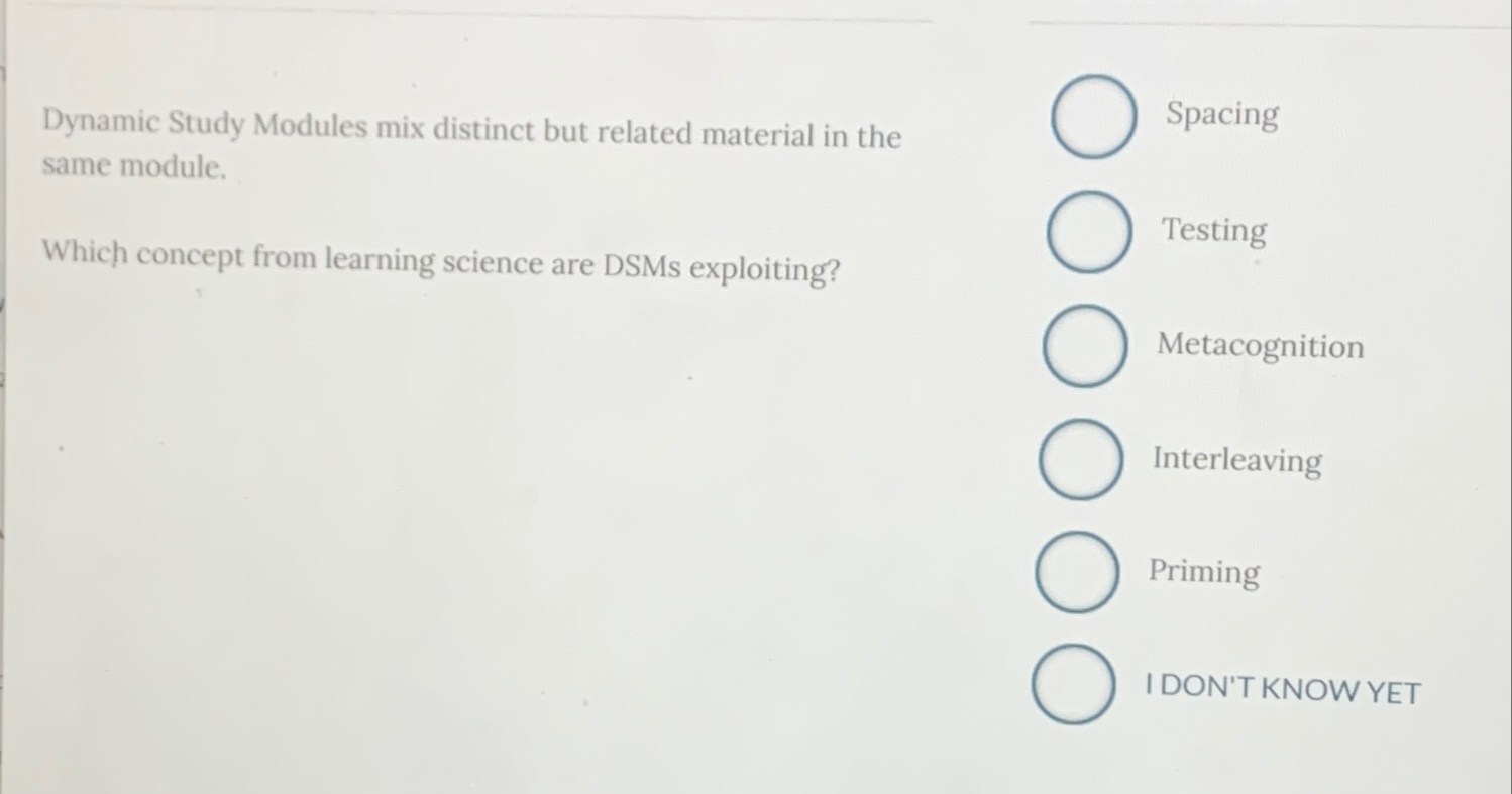 Solved Dynamic Study Modules mix distinct but related | Chegg.com