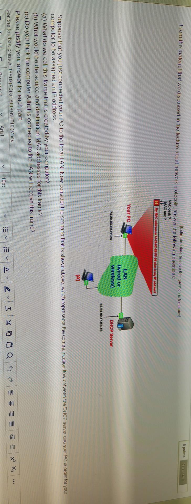 Solved 5 points 5 [Estimated time to solve this question is | Chegg.com