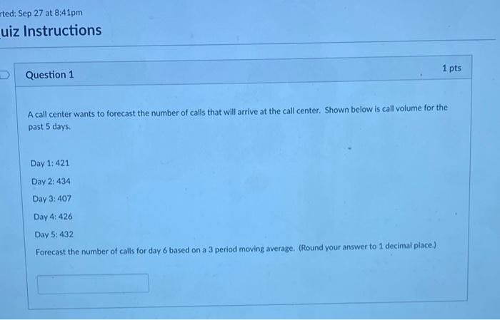Solved eted: Sep 27 at 8:41pm uiz Instructions 1 pts | Chegg.com