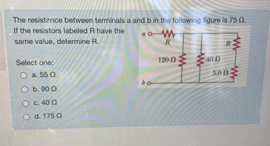 Solved The resistance between terminals a and b in the | Chegg.com