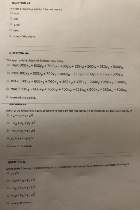 QUESTION 41 which of the following are the best | Chegg.com