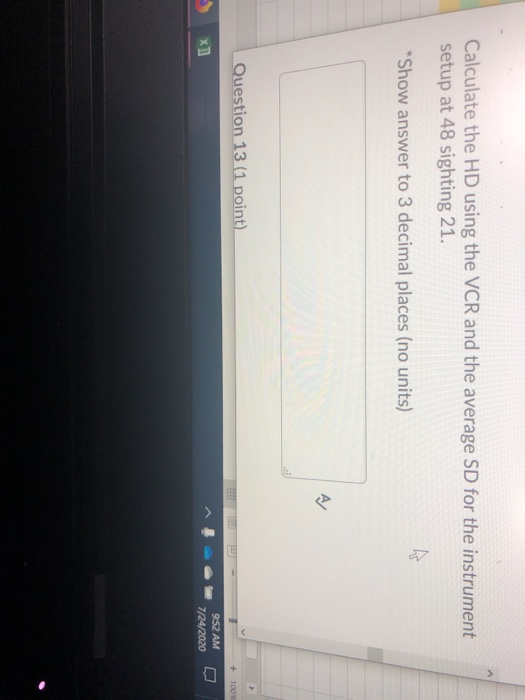 Calculate the HD using the VCR and the average SD for