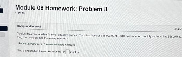 Solved Module 08 Homework: Problem 8 (1 point) Compound | Chegg.com