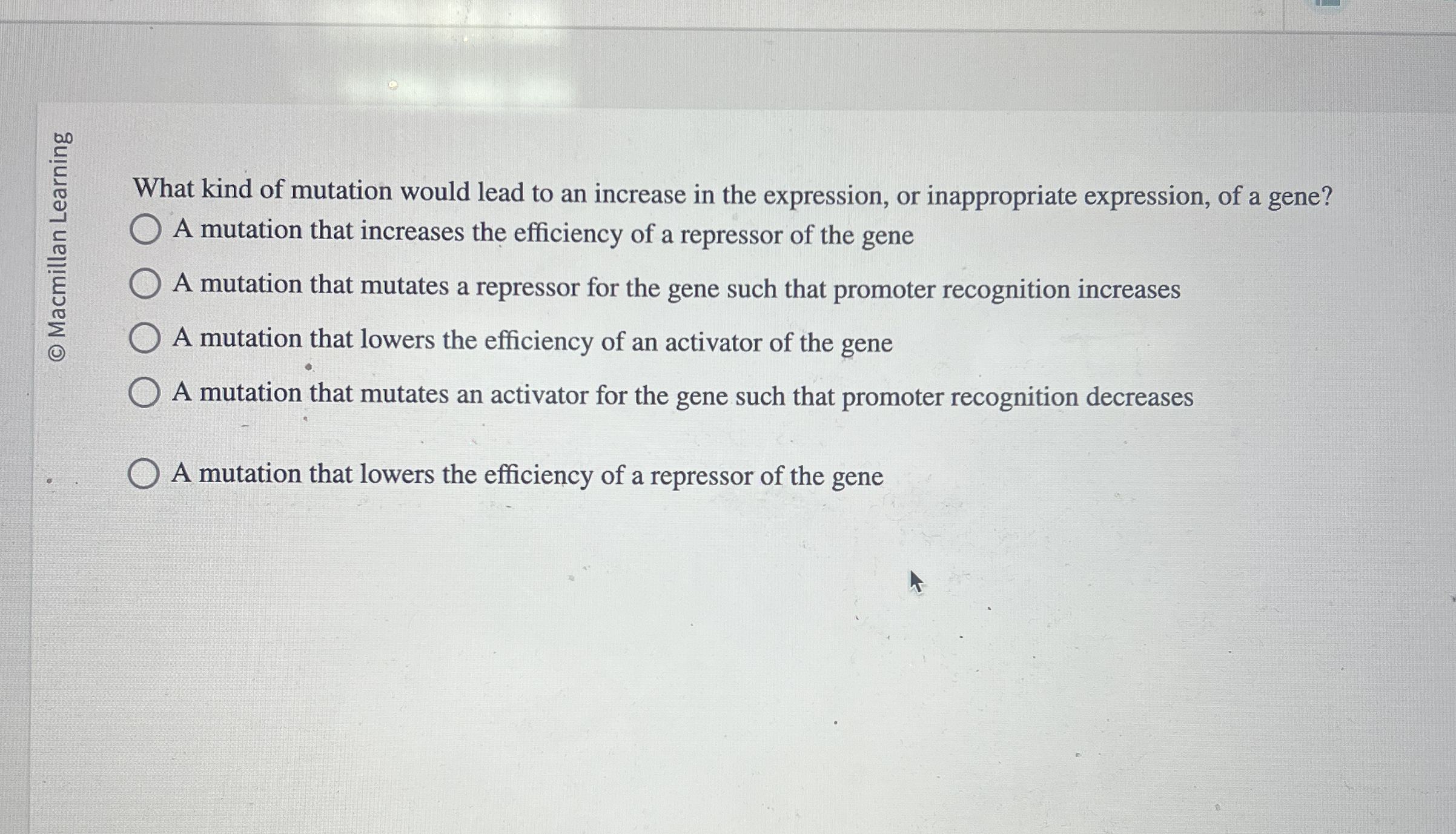 Solved What kind of mutation would lead to an increase in | Chegg.com