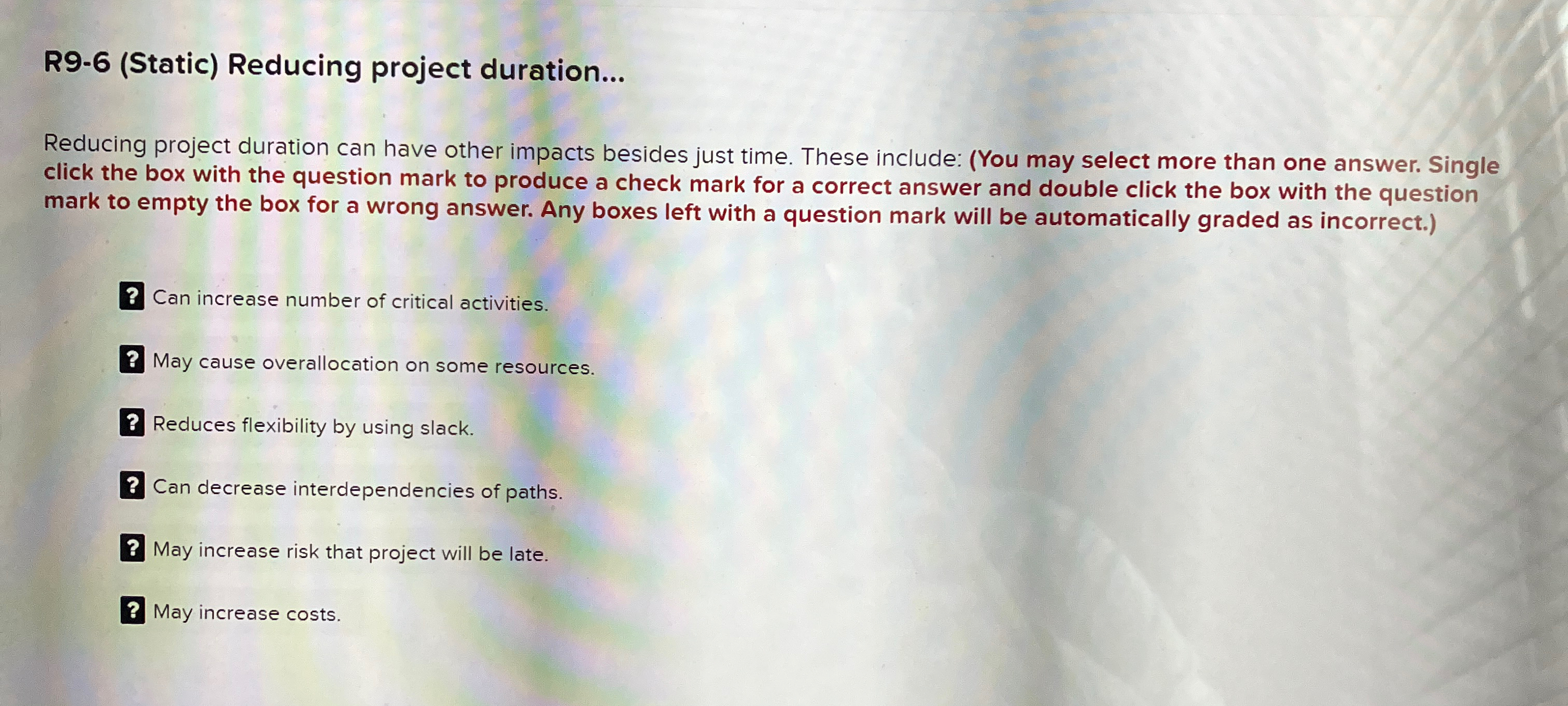 Solved R9-6 (Static) ﻿Reducing project duration...Reducing | Chegg.com