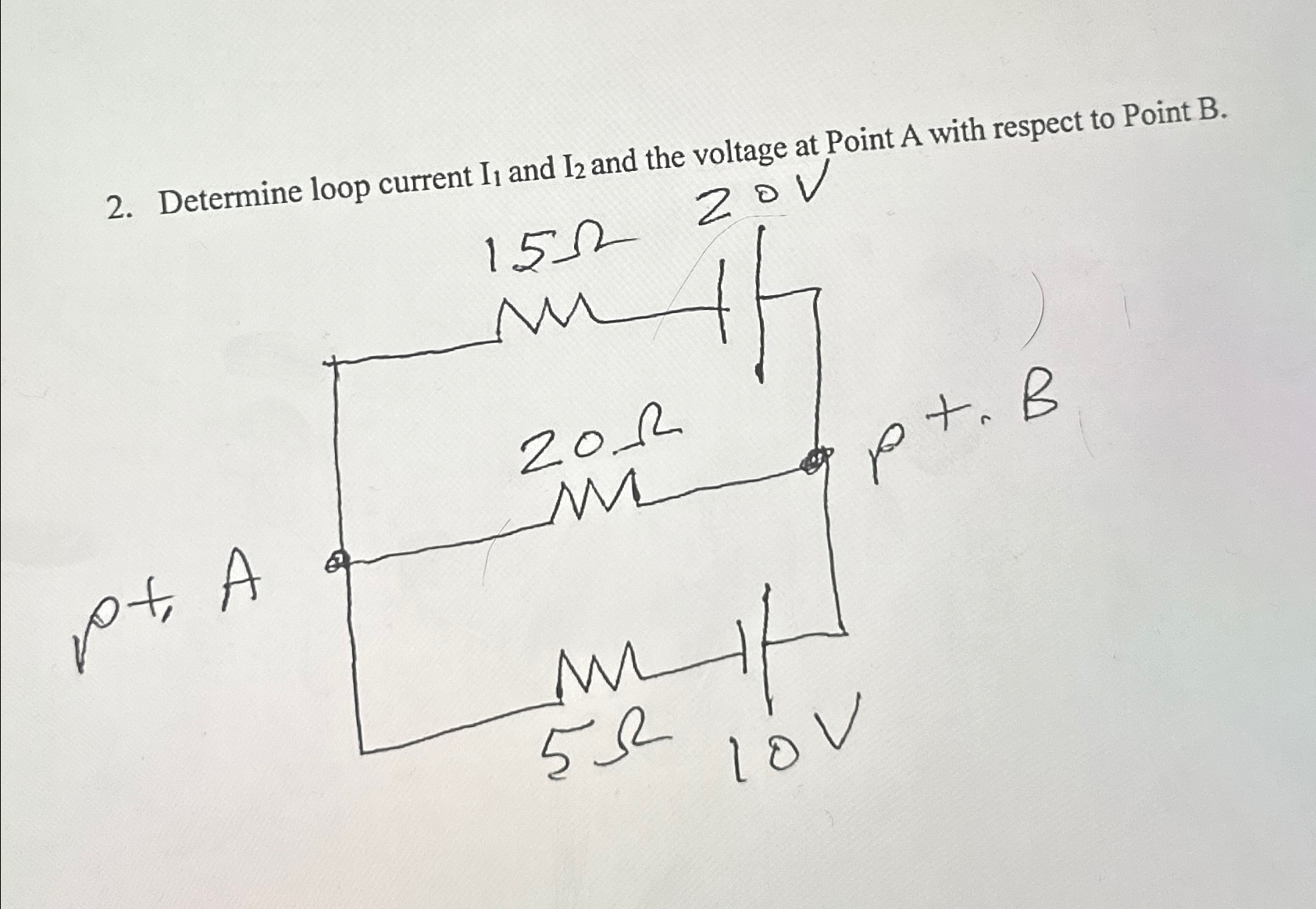 Solved Determine loop current I1 ﻿and I2 ﻿and the voltage at | Chegg.com