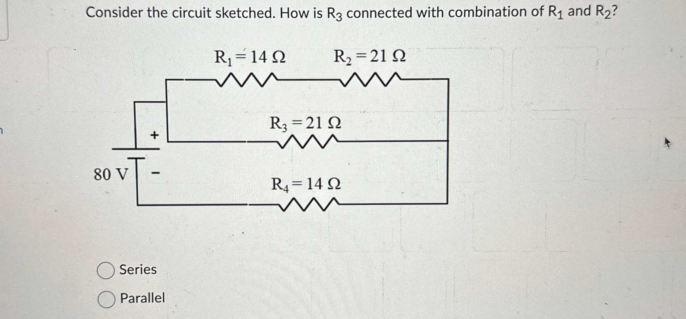 Solved Consider the circuit sketched. How is R3 ﻿connected | Chegg.com