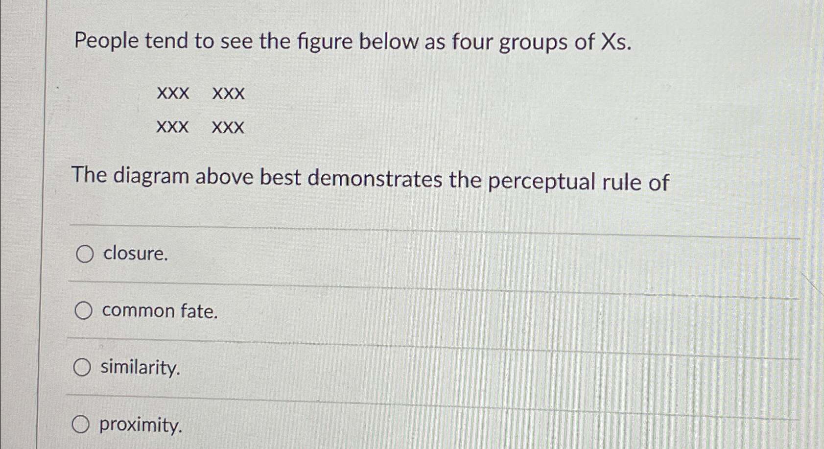 Solved People tend to see the figure below as four groups of | Chegg.com