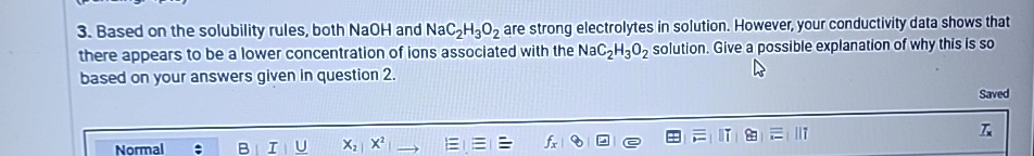 Solved Based on the solubility rules, both NaOH and NaC2H3O2 | Chegg.com