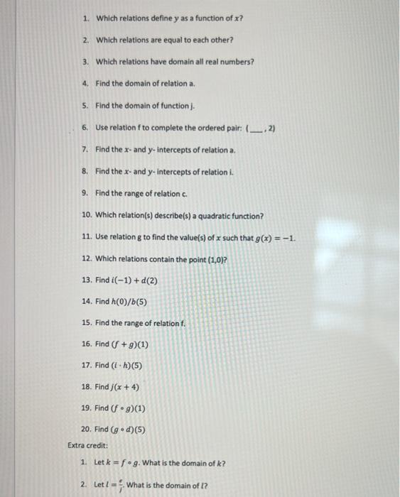 Solved MTH 108 Worksheet 2 Each question is worth 1pt. This | Chegg.com