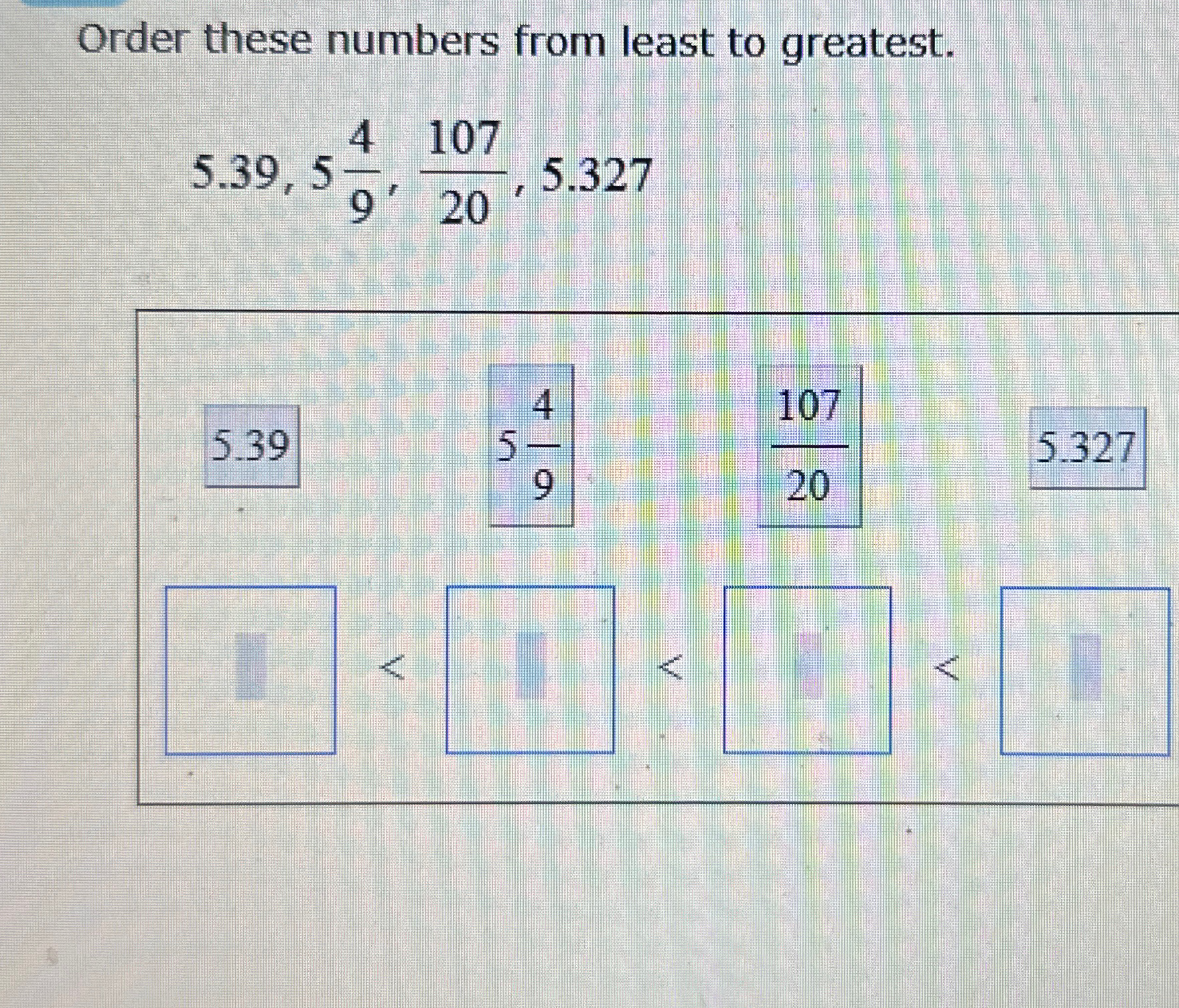 Solved Order these numbers from least to | Chegg.com