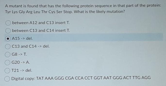 Solved Figure out the mutation You will need the codon table | Chegg.com