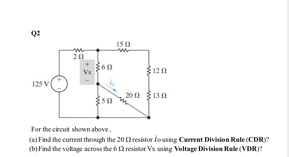 Solved Q2For the circuit shown above,(a) ﻿Find the current | Chegg.com