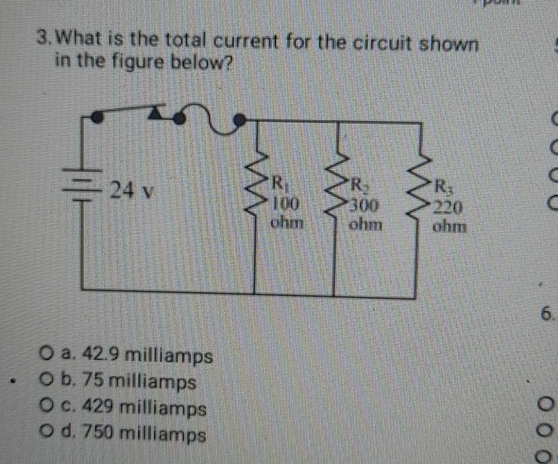 Solved 3. What is the total current for the circuit shown in | Chegg.com