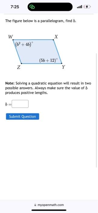 [Solved]: The Figure Below Is A Parallelogram, Find B. Note