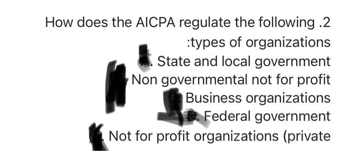 Solved How Does The AICPA Regulate The Following .2 Types Of | Chegg.com