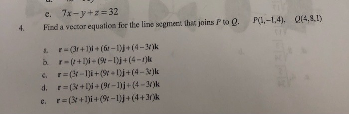 Solved U 1 1 E 7x Y Z 32 Find A Vector Equation Chegg Com