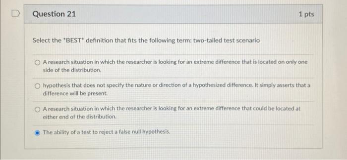 Solved Select the 'BEST' definition that fits the following | Chegg.com