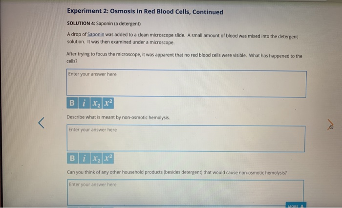 osmosis experiment red blood cells