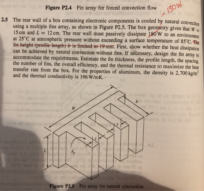 Fin Array Components Solved Figure P2.4 Fin array for forced convection flow BOW | Chegg.com