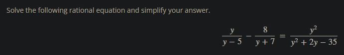 Solved Solve the following rational equation and simplify | Chegg.com