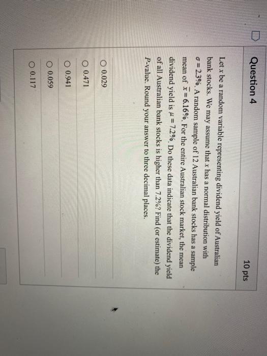 Solved Question 4 10 pts Let x be a random variable | Chegg.com