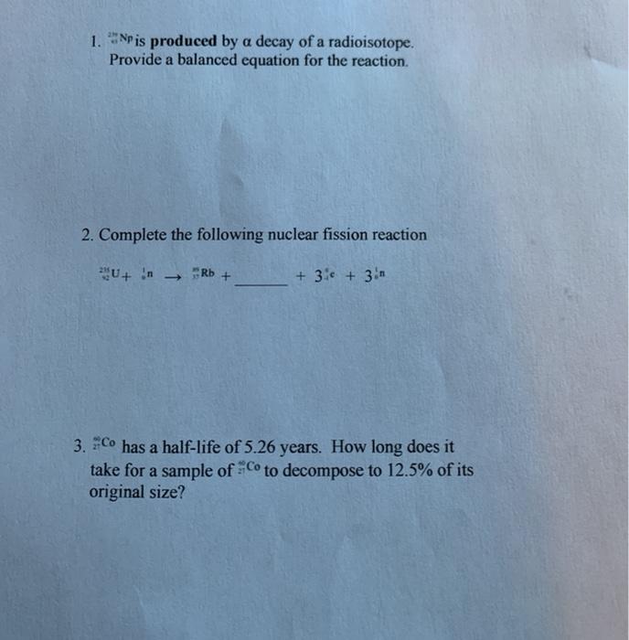 Solved Name Worksheet #22 Chapter 11. Nuclear Chemistry Part | Chegg.com