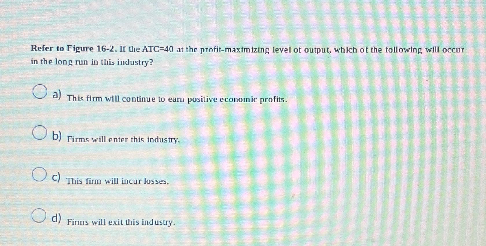 Solved Refer to Figure 16-2. ﻿If the ATC =40 ﻿at the | Chegg.com