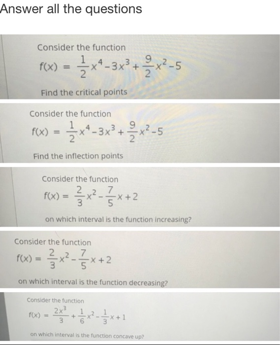 Solved Answer all the questions Consider the function 글서-3+ | Chegg.com