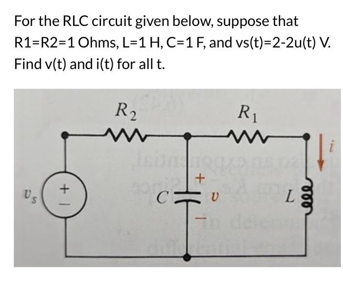 Solved For The RLC Circuit Given Below, Suppose That | Chegg.com