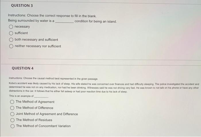 Instructions: Choose the correct response to fill in | Chegg.com